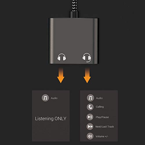 Cubilux 3.5mm to Double Audio Jack Headphone Sharing Splitter Compatible with MacBook iPad iPod, Smartphone, Computer, Laptop, Tablet, MP3, 2-Way 3.5 mm Earphone Ports Adapter, Dual Headsets Connector