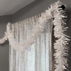 Anderson's White Tinsel Twist Garland 4 inches Wide x 25 ft Long, Parade Float Decorations for Trailer Or Golf Cart, Christmas Garland Décor for Home and Party