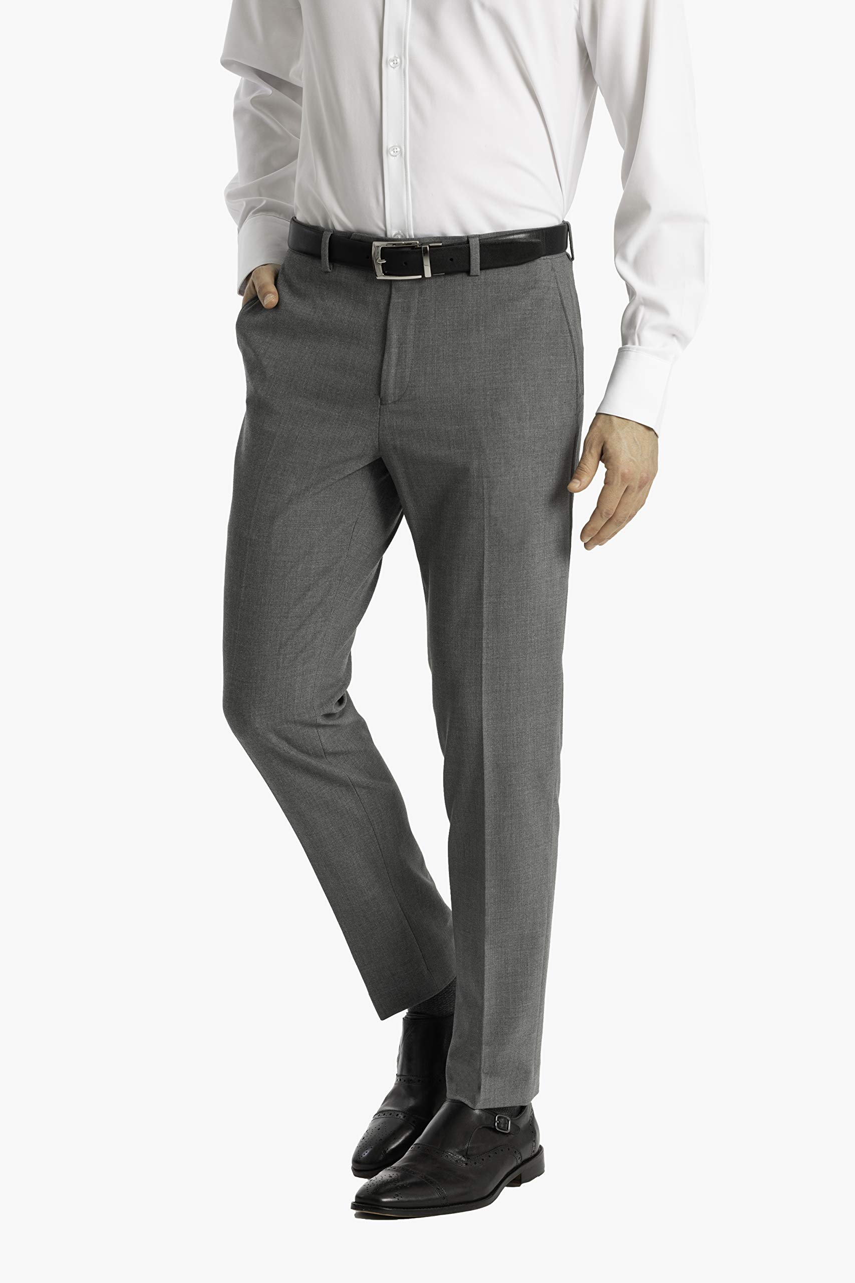 Calvin Klein Men's Skinny Fit Stretch Dress Pant, Light Gray, 3029