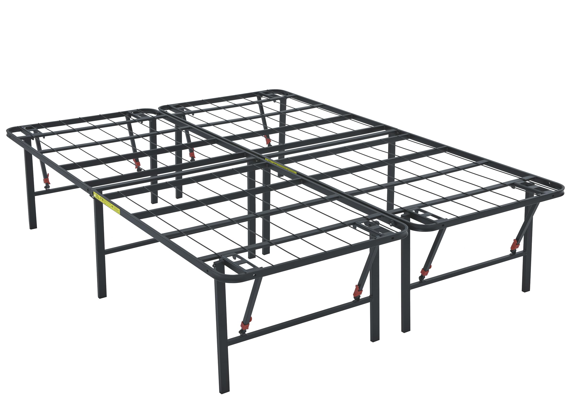 Amazon Basics Foldable Metal Platform Bed Frame with Tool Free Setup, Sturdy Steel Frame, No Box Spring Needed, Full, Black, 75 x 54 x 18 inches (LxWxH)