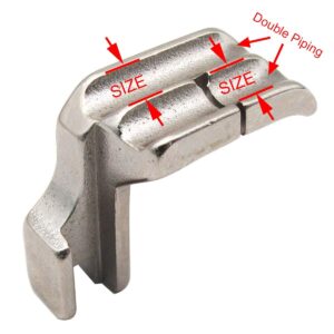 ckpsms Brand #36069DG High Shank Sewing Machine Double Welt Piping Presser Foot compatible with JUKI Brother Singer CONSEW Industrial Single Needle Sewing Machines (1/8+3/16 +1/4)