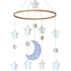 Sorrel + Fern Baby Crib Mobile (Moon, Stars & Planets) - Nursery Decor Ceiling Mobile or Crib Mobile for Boys & Girls