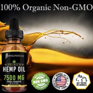 2-Pack Hemp Oil 7500mg Natural and Safe Hemp Oil Powerful for Ingestible & Topical Use - Non-GMO - Plant Based - Sugar-Free Peppermint - 2oz