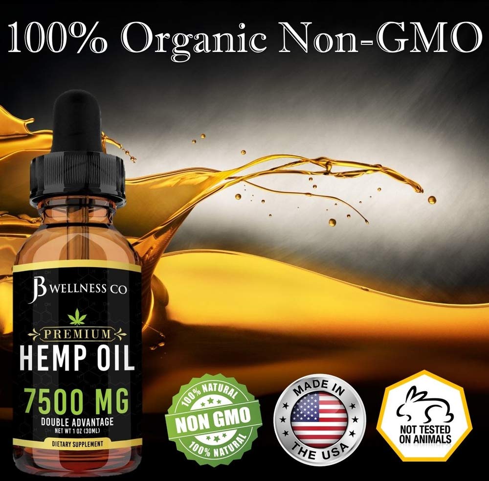 2-Pack Hemp Oil 7500mg Natural and Safe Hemp Oil Powerful for Ingestible & Topical Use - Non-GMO - Plant Based - Sugar-Free Peppermint - 2oz