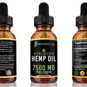 2-Pack Hemp Oil 7500mg Natural and Safe Hemp Oil Powerful for Ingestible & Topical Use - Non-GMO - Plant Based - Sugar-Free Peppermint - 2oz