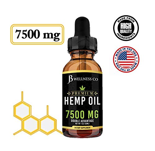 2-Pack Hemp Oil 7500mg Natural and Safe Hemp Oil Powerful for Ingestible & Topical Use - Non-GMO - Plant Based - Sugar-Free Peppermint - 2oz