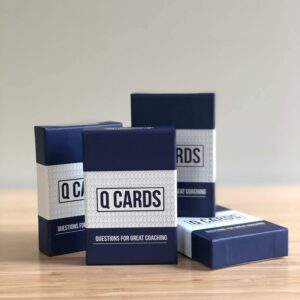 Q Cards: Questions for Great Coaching, Conversation Starters, Coaching Cards, Goal Setting, Ice Breakers by Little Leaps Press