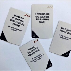 Q Cards: Questions for Great Coaching, Conversation Starters, Coaching Cards, Goal Setting, Ice Breakers by Little Leaps Press