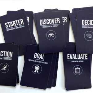 Q Cards: Questions for Great Coaching, Conversation Starters, Coaching Cards, Goal Setting, Ice Breakers by Little Leaps Press