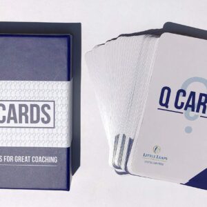 Q Cards: Questions for Great Coaching, Conversation Starters, Coaching Cards, Goal Setting, Ice Breakers by Little Leaps Press