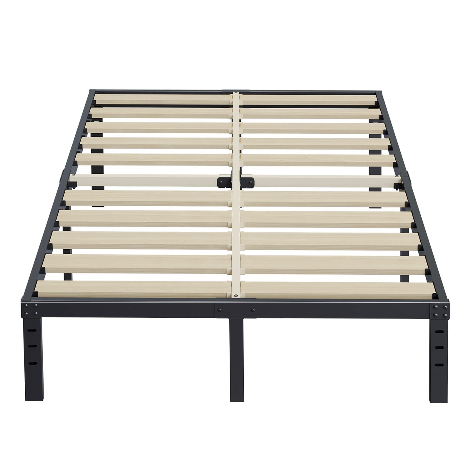 ZIYOO Full Size Bed Frame 14 Inches High 3 Inches Wide Wood Slats with 3500 Pounds Support for Foam Mattress, No Box Spring Needed, Underbed Storage Space,Easy Assembly, Noise Free