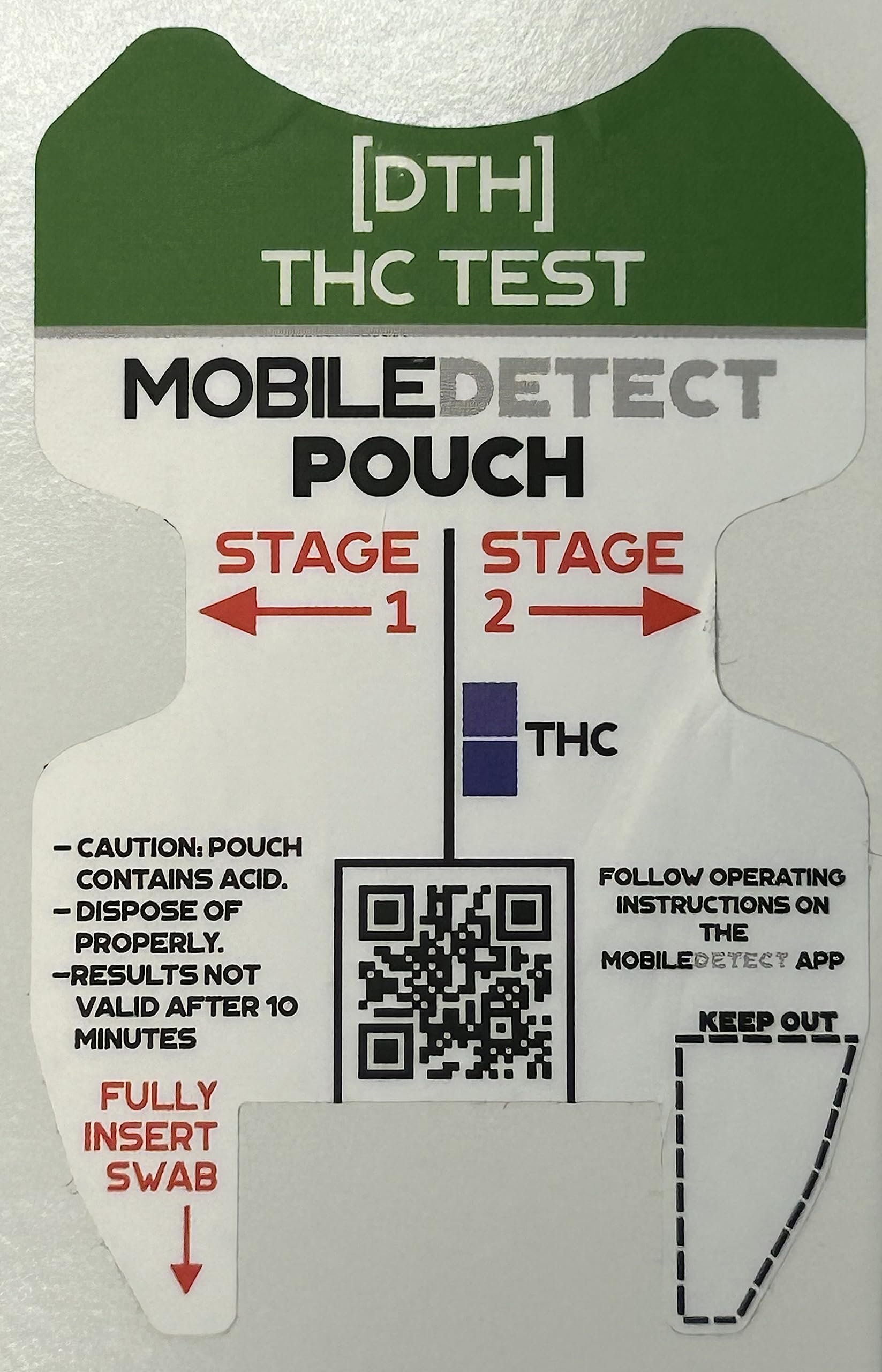 Residue Detection THC Drug Test Kit - Rapid Surface Residue Detector, 1 Mobile Detect Pouch