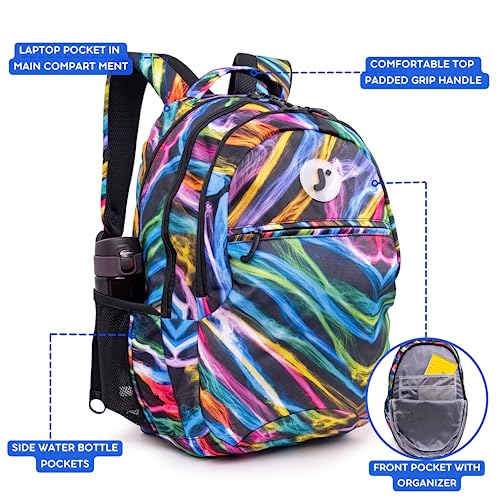 J World New York Cornelia School Backpack for Kids. Cute Womens Laptop Bookbag, Quantum, 18 X 12.5 X 8 (H X W X D)