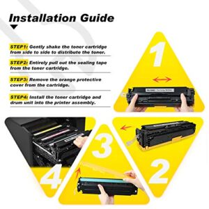 v4ink 4PK Remanufactured 131H Toner Cartridge Replacement for Canon 131 131H 116 CRG116 CRG131H Toner Set for Canon Color MF624Cw MF628Cw MF623Cn MF8280Cw MF8230Cn MF8030Cn MF8040Cn MF8050Cn MF8080Cw