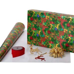 Papyrus Vintage Christmas Wrapping Paper Set, Holiday Traditions (2 Rolls 40 sq. ft., 3 Bows, 1 Ribbon, 3 Gift Tags, 12 Labels)