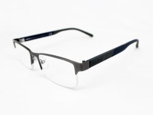 fostergrant ironman ironflex im1001 men's reading glasses semi rimless gun (blue, 1.25)