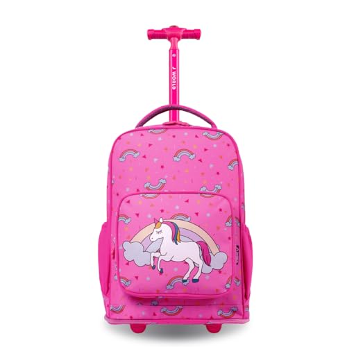 J World New York Kids' Sparkle Rolling Backpack, Unicorn, One Size