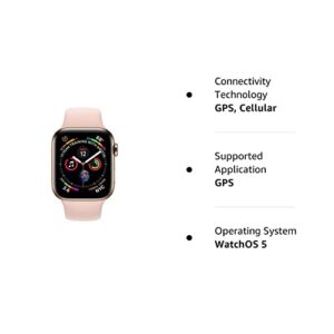 Apple Watch Series 4 (GPS + Cellular, 40MM) - Gold Stainless Steel Case with Pink Sand Sport Band (Renewed)