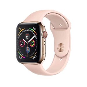 Apple Watch Series 4 (GPS + Cellular, 40MM) - Gold Stainless Steel Case with Pink Sand Sport Band (Renewed)