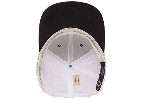 Flexfit Men's 110 Recycled Trucker Mesh Cap-2-Tone, Black/White, OSFA