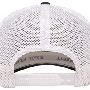 Flexfit Men's 110 Recycled Trucker Mesh Cap-2-Tone, Black/White, OSFA