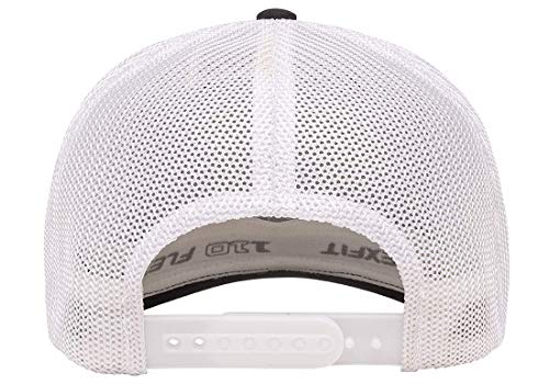 Flexfit Men's 110 Recycled Trucker Mesh Cap-2-Tone, Black/White, OSFA