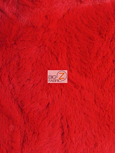 Hug-Z™ Rabbit Snuggle Minky Fabric by The Yard DIY Baby Blankets Decor Clothing (Red)