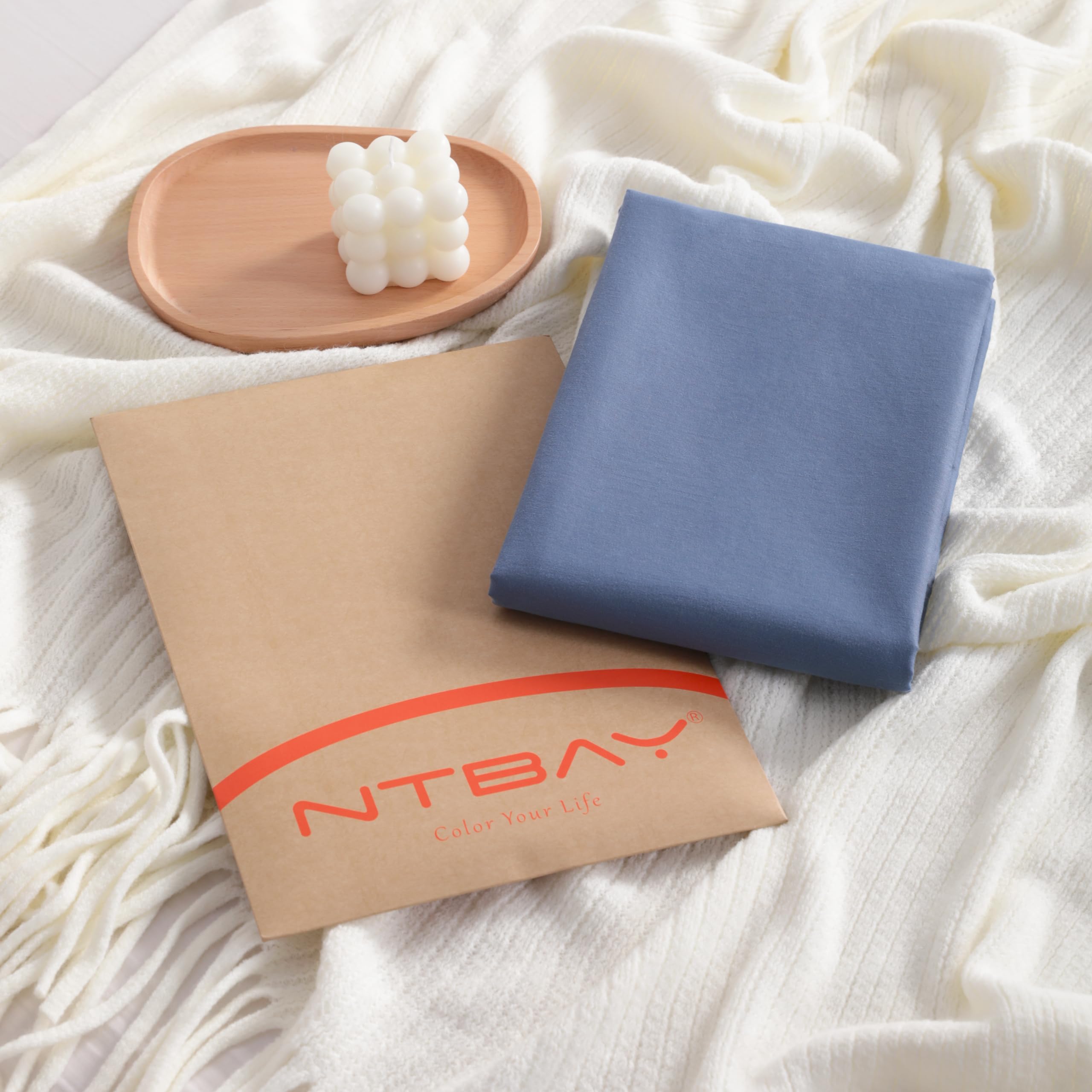 NTBAY Body Cotton Pillowcase - Envelope Closure 20x54 Pillowcase, Breathable and Soft Bed Pillow Case, Denim Blue