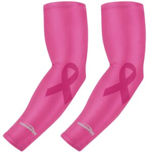 coolomg pink arm sleeves breast cancer awareness compression sleeves for baseball football basketball m