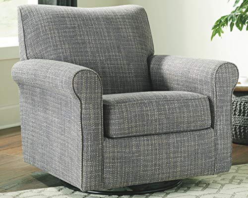 Signature Design by Ashley Renley 360-Degree Swivel Glider Nursery Accent Chair, Gray