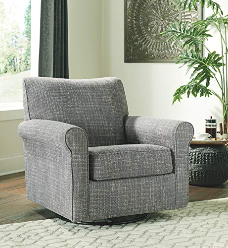 Signature Design by Ashley Renley 360-Degree Swivel Glider Nursery Accent Chair, Gray