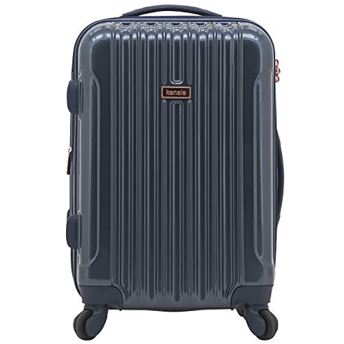 kensie Women's Alma Hardside Spinner Luggage, Expandable, Midnight Blue, Carry-On 20-Inch