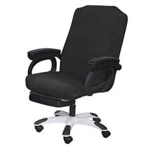 SARAFLORA Office Chair Cover- Large, Black- Removable Computer Cover for with Zipper Universal Rotating Desk High Back Seat Washable Protector Pets