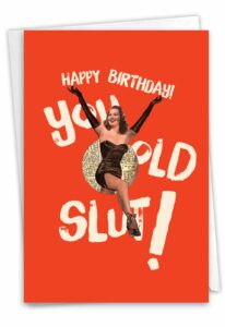 nobleworks - 1 sassy happy birthday card funny - hilarious grown-up card for women, wife, stationery humor - old lady c7020bdg