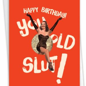 NobleWorks - 1 Sassy Happy Birthday Card Funny - Hilarious Grown-Up Card for Women, Wife, Stationery Humor - Old Lady C7020BDG