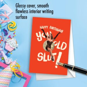 NobleWorks - 1 Sassy Happy Birthday Card Funny - Hilarious Grown-Up Card for Women, Wife, Stationery Humor - Old Lady C7020BDG