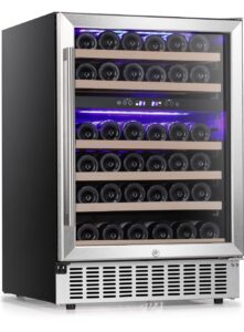 antarctic star 24" wine cooler beverage refrigerator under counter beer mini fridge built-in freestanding stainless steel dual-layer digital temperature control glass door…