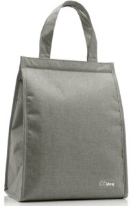 ccidea lunch bag for women men,simple insulated lunch box,reusable lunch boxes for office work travel(grey with velcro)