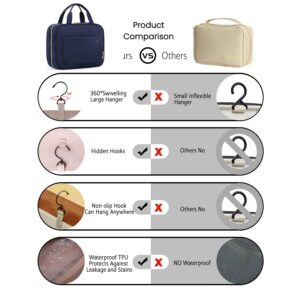 BAGSMART Toiletry Bag Travel Bag with hanging hook, Water-resistant Makeup Cosmetic Bag Travel Organizer for Accessories, Shampoo, Full Sized Container, Toiletries, Smokey Blue