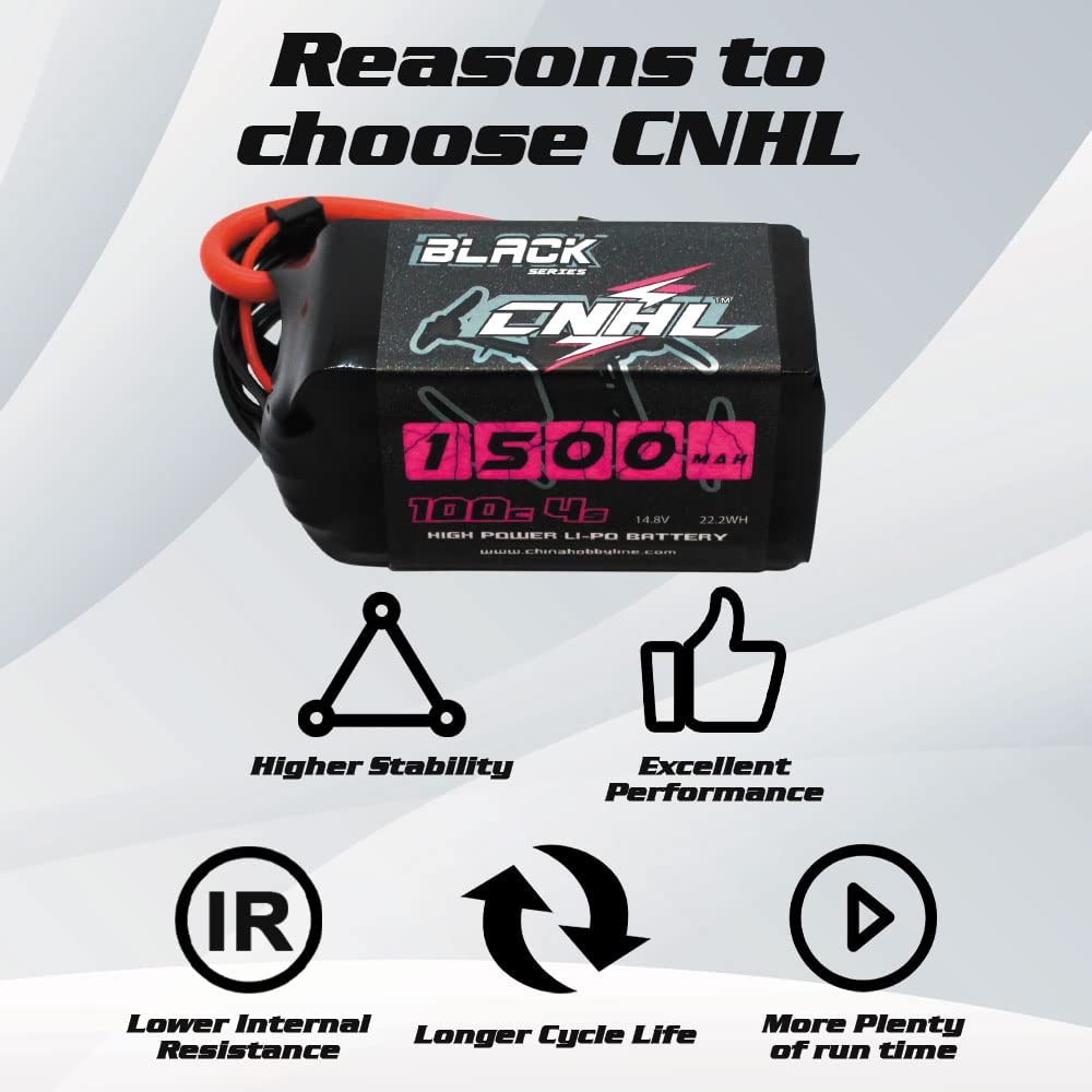 CNHL 4S Lipo Battery 1500mAh 14.8V lipo Battery 100C with XT60 for Vortex LRC Freestyle V1 RC Boat Heli Airplane UAV Drone FPV Multi-Motor Hobby DIY Parts