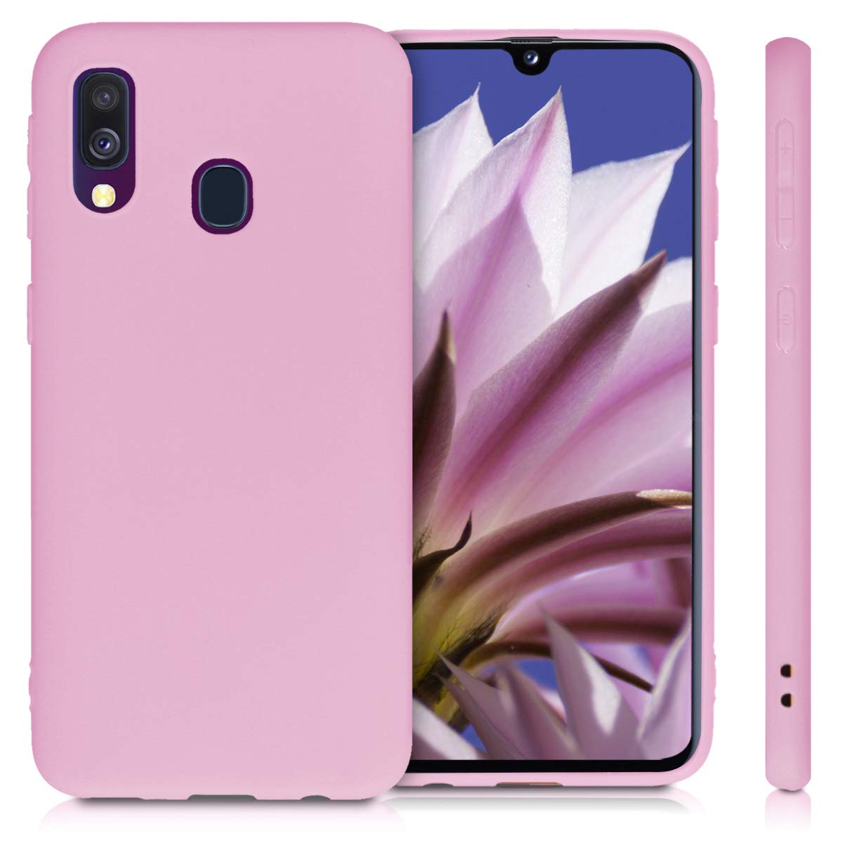 kwmobile Case Compatible with Samsung Galaxy A40 Case - Soft Slim Protective TPU Silicone Cover - Antique Pink Matte