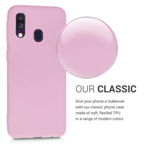 kwmobile Case Compatible with Samsung Galaxy A40 Case - Soft Slim Protective TPU Silicone Cover - Antique Pink Matte