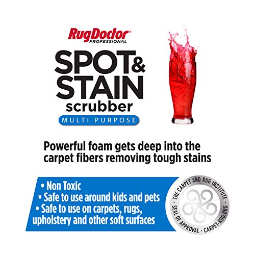 Rug Doctor Spot and Stain Scrubber Multi-Purpose Formula; Deep Cleaning Foam Removes Tough Stains; Ideal for Quick Cleanup of Spots & Spills; Fabric-Safe Scrub Brush, CRI Certified, White