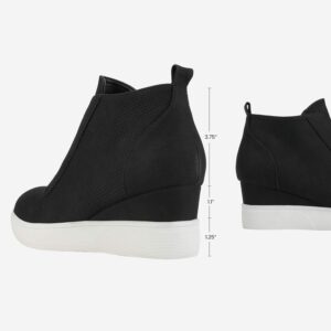 DREAM PAIRS Womens Platform Wedge Sneakers Ankle Booties Black Size 7 M Us Wedge-Snkr-1