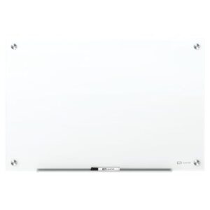 Quartet Magnetic Glass Dry Erase White Board, 6' x 4' Whiteboard, Frameless, Brilliance White High Contrast White Glass (G27248W)