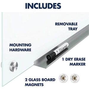 Quartet Magnetic Glass Dry Erase White Board, 6' x 4' Whiteboard, Frameless, Brilliance White High Contrast White Glass (G27248W)