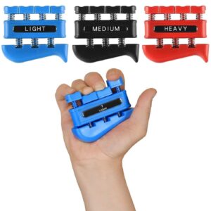 3 Pack Finger Strengthener - Exerciser for Forearm and Hand Grip Workout Equipment Musician, Rock Climbing Therapy Gripper Set Kit