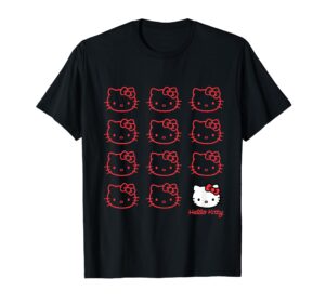 hello kitty classic fit t-shirt - adult black crew neck cotton/polyester short sleeve