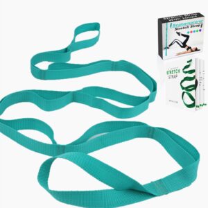 Scotamalone Stretching Strap Yoga Strap Physical Therapy for Home Workout, Exercise, Pilates and Gymnastics with Exercise Book 10 Loops Non-Elastic Stretch Bands with Aesthetic Packaging for Women & Men