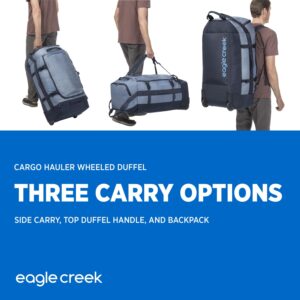 Eagle Creek Cargo Hauler 110L Rolling Duffle Bag with Wheels and Handle, Tuck-Away Backpack Straps, Easy-Access End Pocket & U-Lid Main Compartment, Jet Black